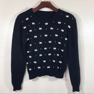 Vintage Sparkles + Bows Vintage Cropped Sweater